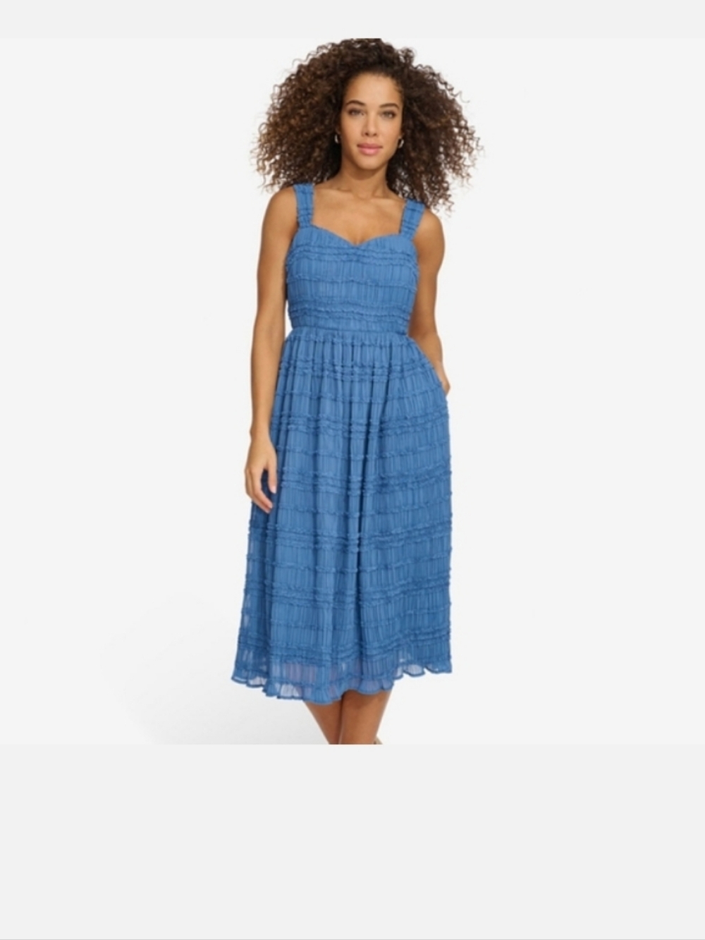 Kensie Blue Smocked Sundress - Women's Sleeveless Midi Dress